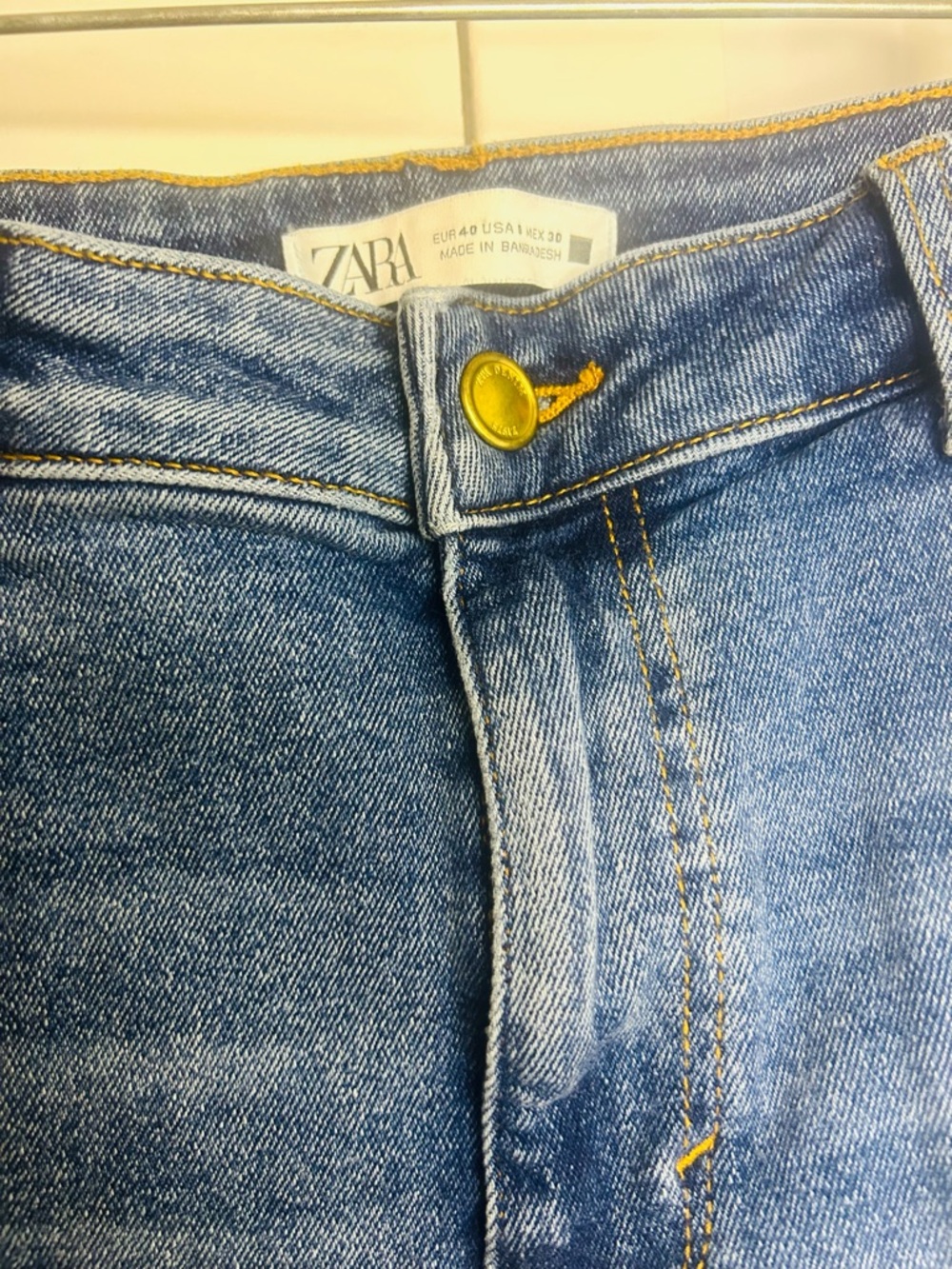 Zara Woman Blue Washed straight Leg Jeans Size 8 - Picture 3 of 13
